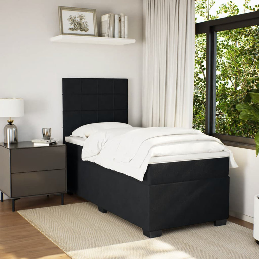 Boxspring met matras fluweel zwart 80x200 cm