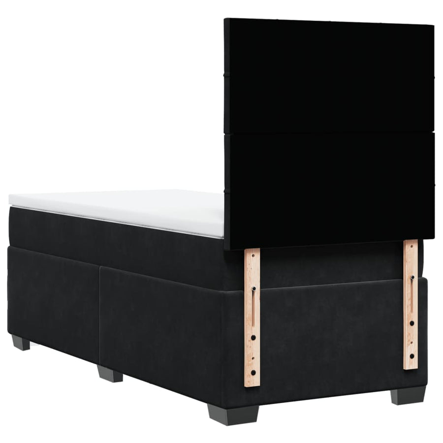 Boxspring met matras fluweel zwart 80x200 cm