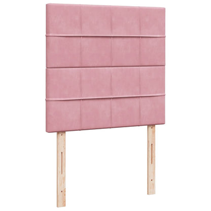 Boxspring met matras fluweel roze 80x200 cm