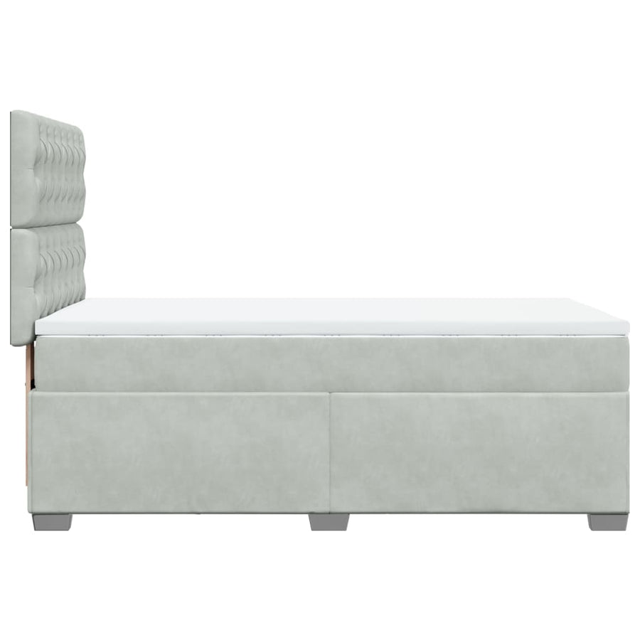 Boxspring met matras fluweel lichtgrijs 80x200 cm