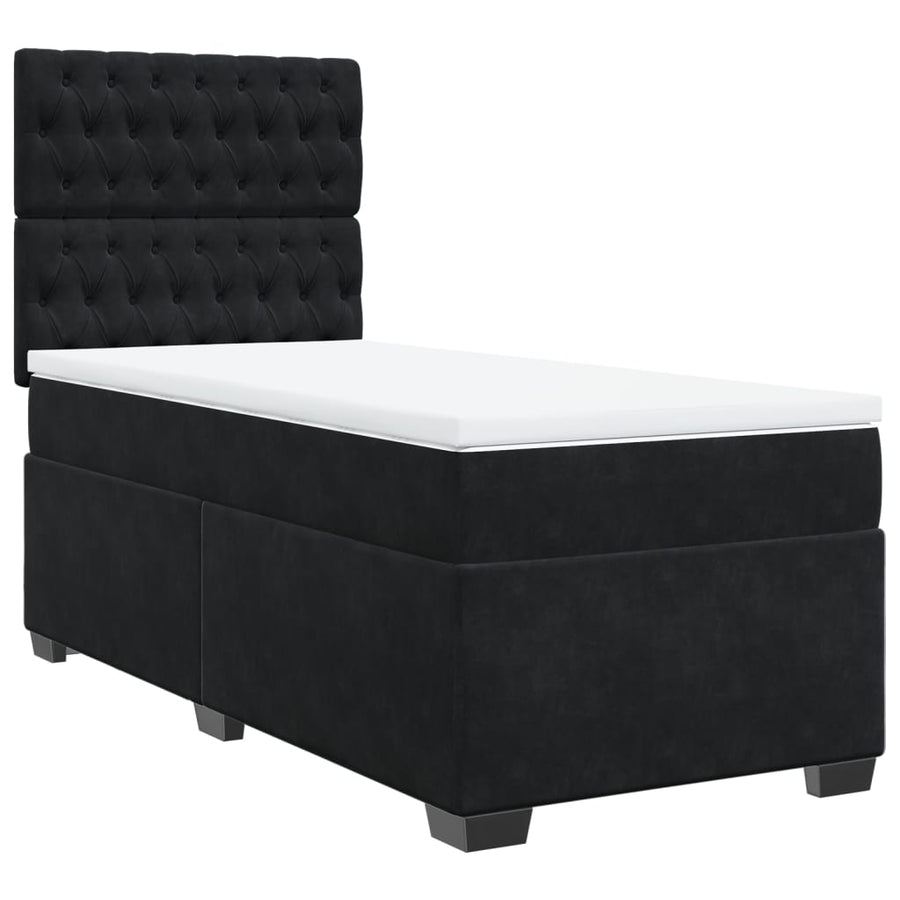 Boxspring met matras fluweel zwart 80x200 cm