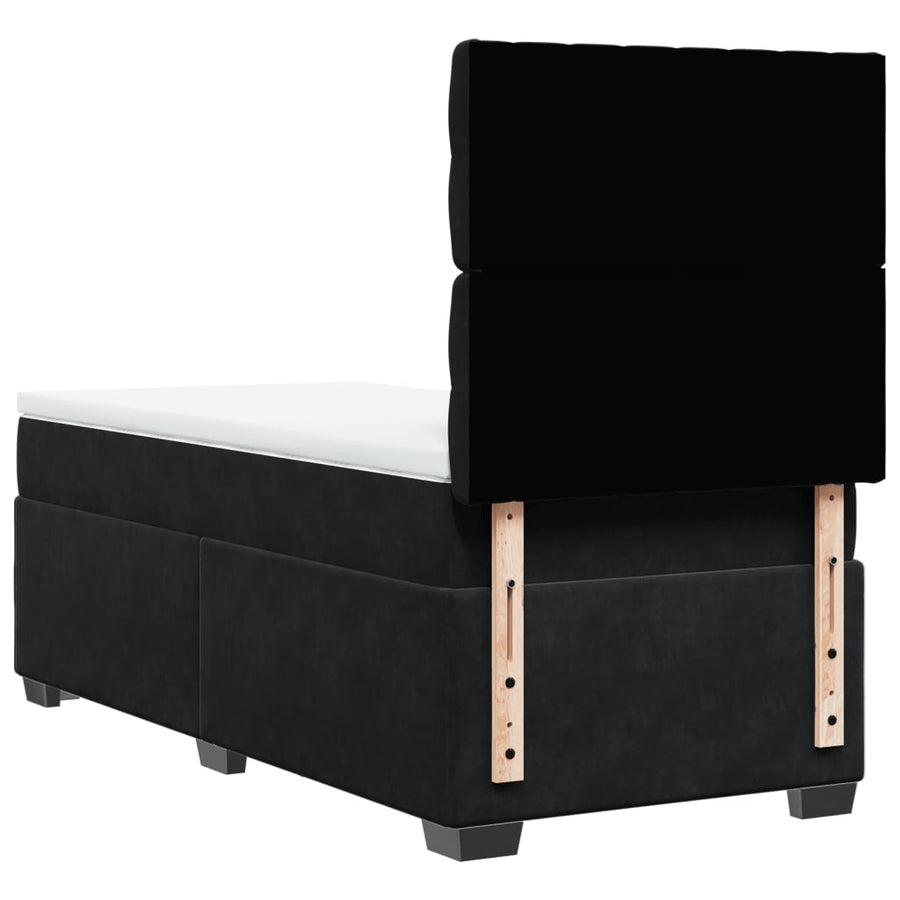 Boxspring met matras fluweel zwart 80x200 cm