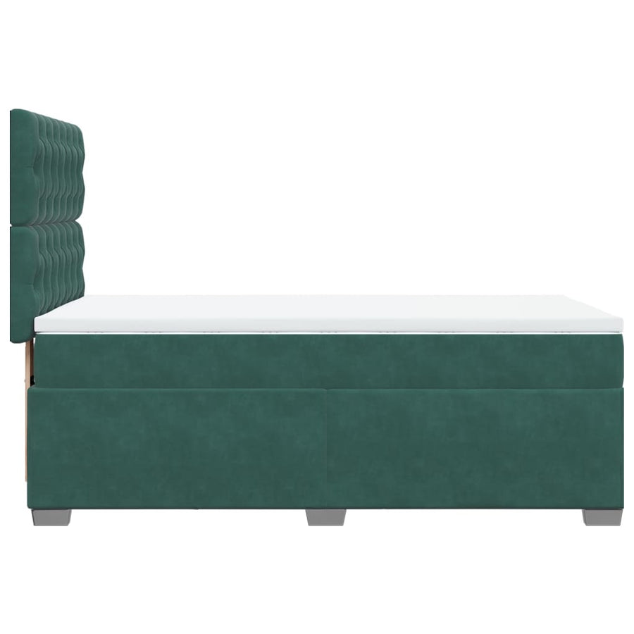 Boxspring met matras fluweel donkergroen 80x200 cm