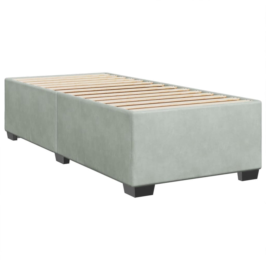 Boxspring met matras fluweel lichtgrijs 80x200 cm