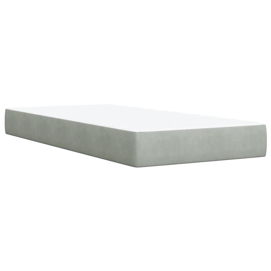 Boxspring met matras fluweel lichtgrijs 80x200 cm