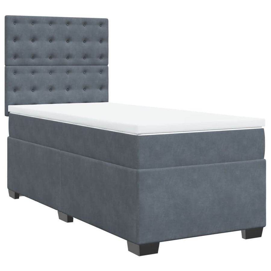 Boxspring met matras fluweel donkergrijs 80x200 cm
