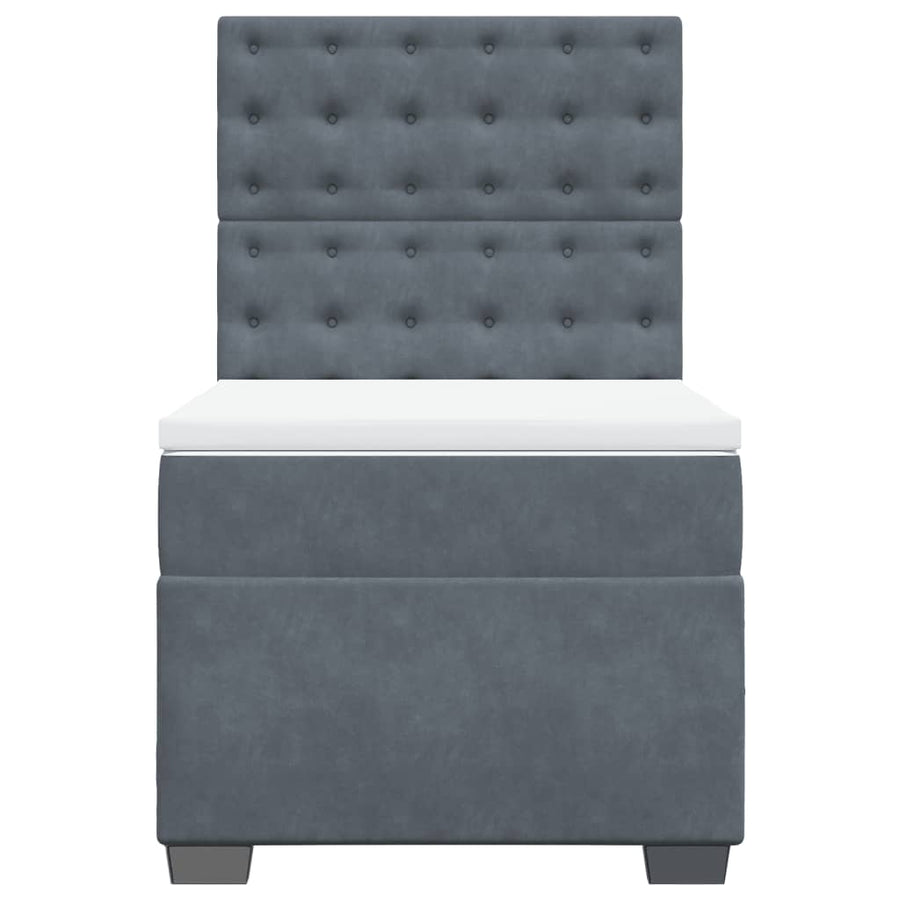 Boxspring met matras fluweel donkergrijs 80x200 cm