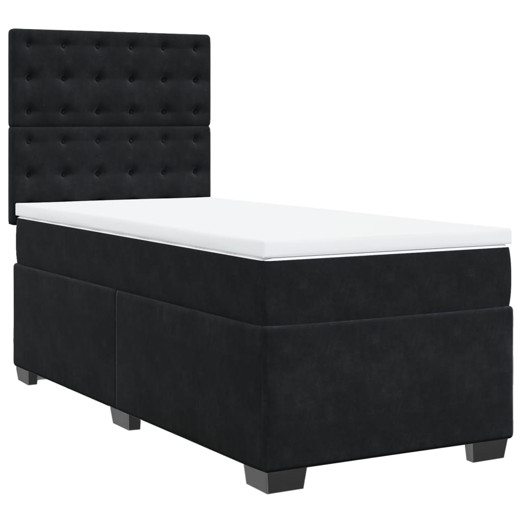 Boxspring met matras fluweel zwart 80x200 cm