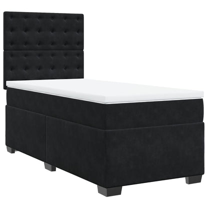 Boxspring met matras fluweel zwart 80x200 cm