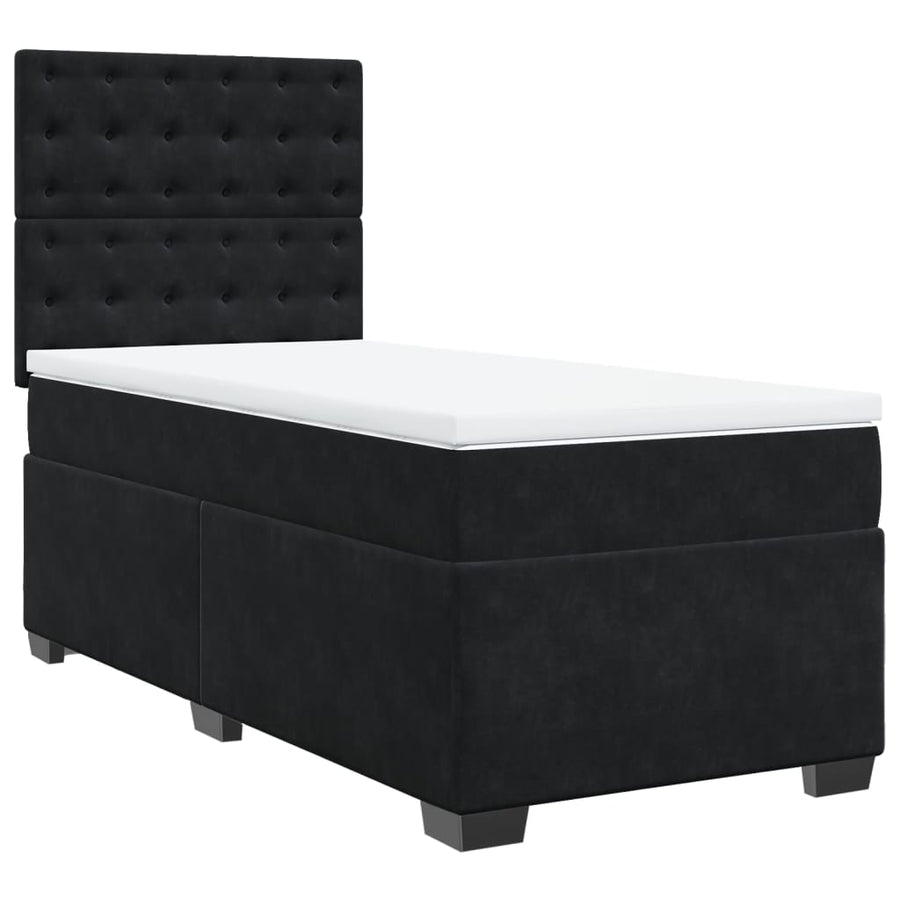 Boxspring met matras fluweel zwart 80x200 cm