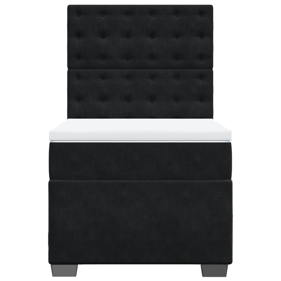 Boxspring met matras fluweel zwart 80x200 cm