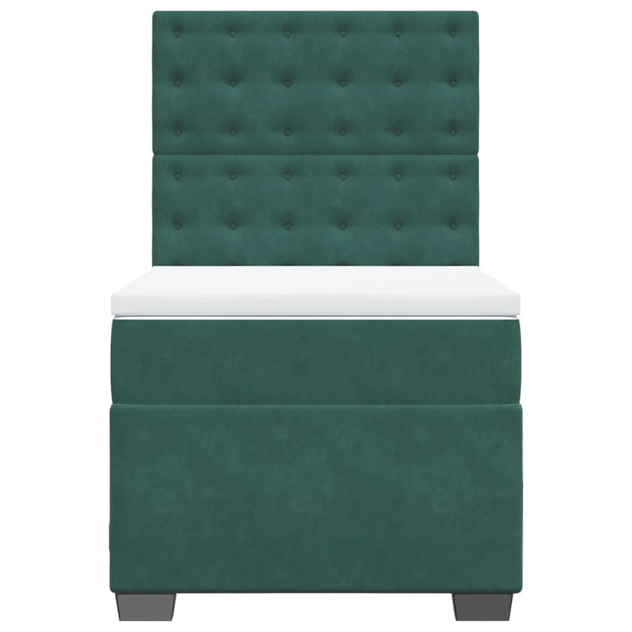 Boxspring met matras fluweel donkergroen 80x200 cm