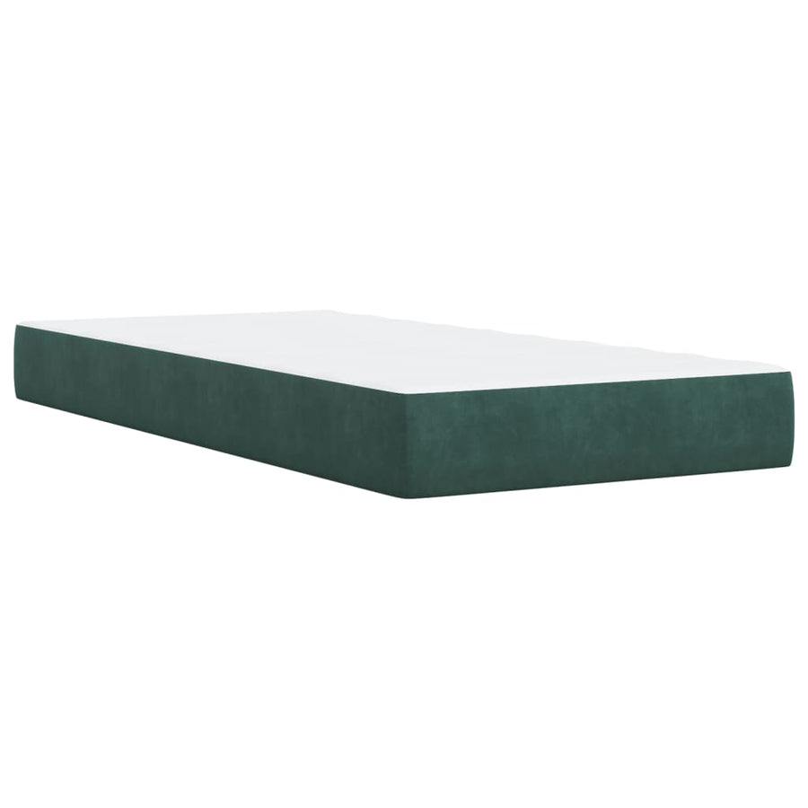 Boxspring met matras fluweel donkergroen 80x200 cm