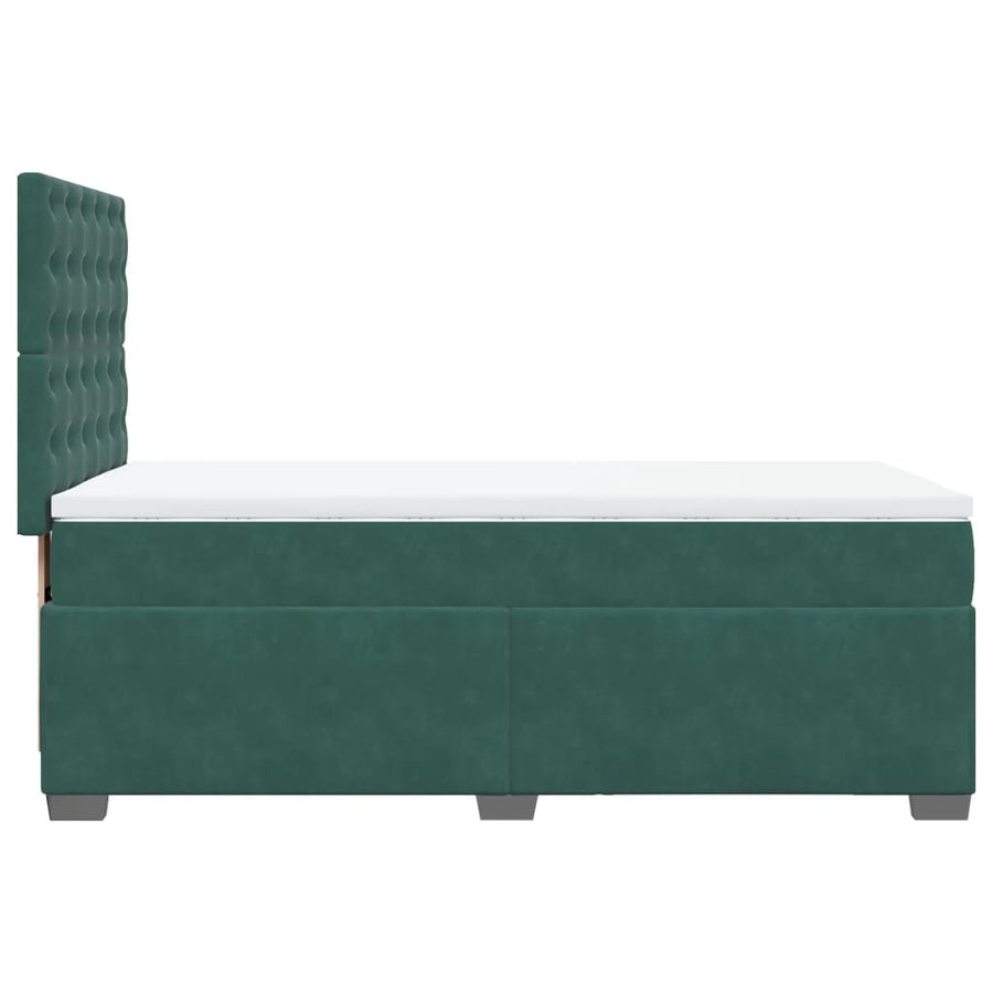 Boxspring met matras fluweel donkergroen 80x200 cm