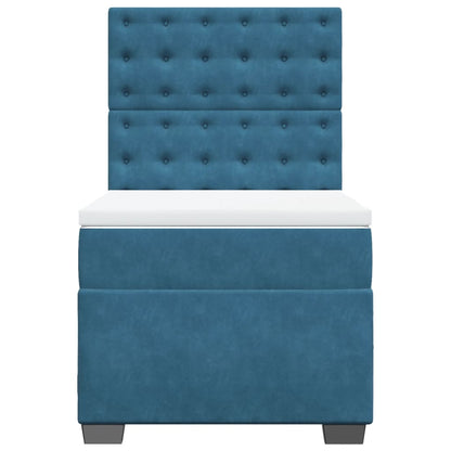Boxspring met matras fluweel blauw 80x200 cm