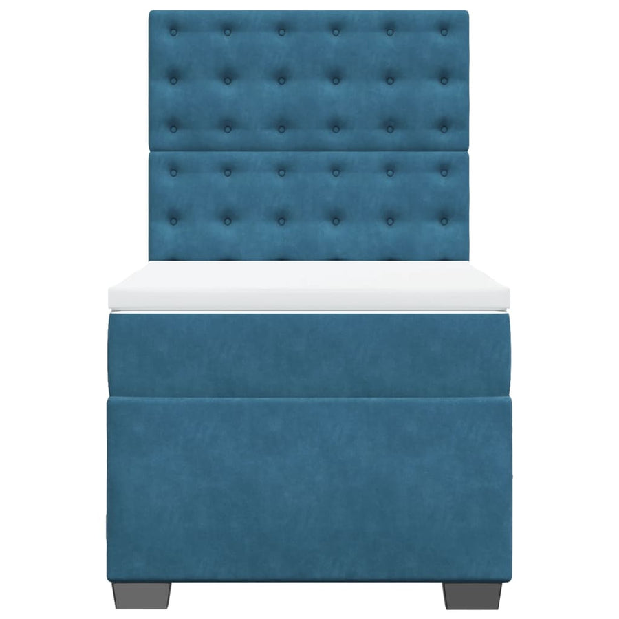 Boxspring met matras fluweel blauw 80x200 cm