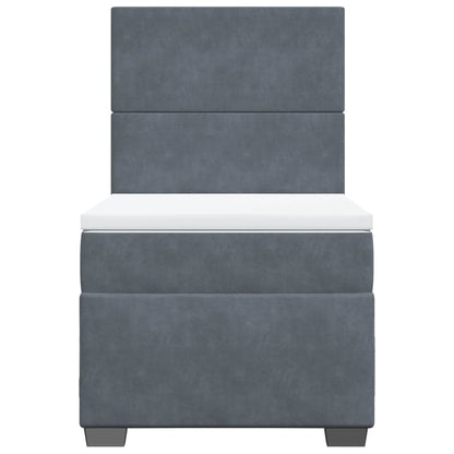 Boxspring met matras fluweel donkergrijs 90x190 cm