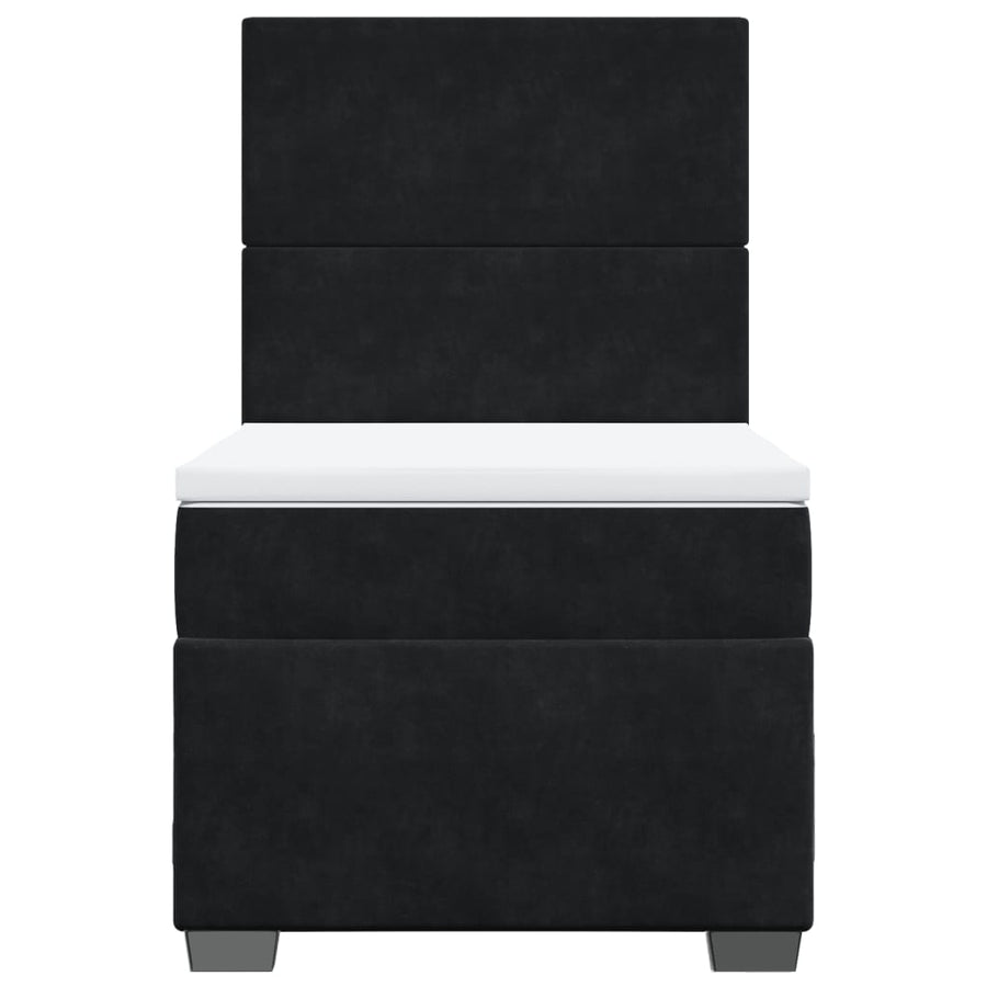 Boxspring met matras fluweel zwart 90x190 cm