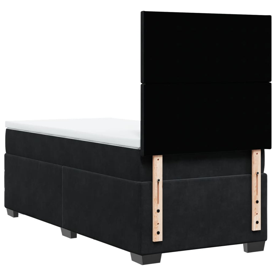 Boxspring met matras fluweel zwart 90x190 cm