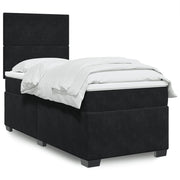 Boxspring met matras 90x190 cm zwart fluweel