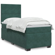 Boxspring met matras 90x190 cm donkergroen fluweel