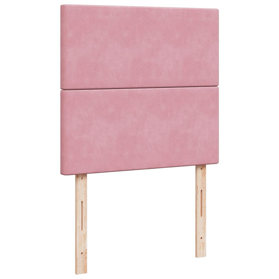 Boxspring met matras fluweel roze 90x190 cm