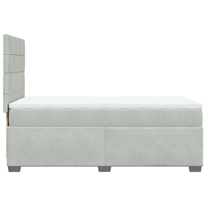 Boxspring met matras fluweel lichtgrijs 90x190 cm