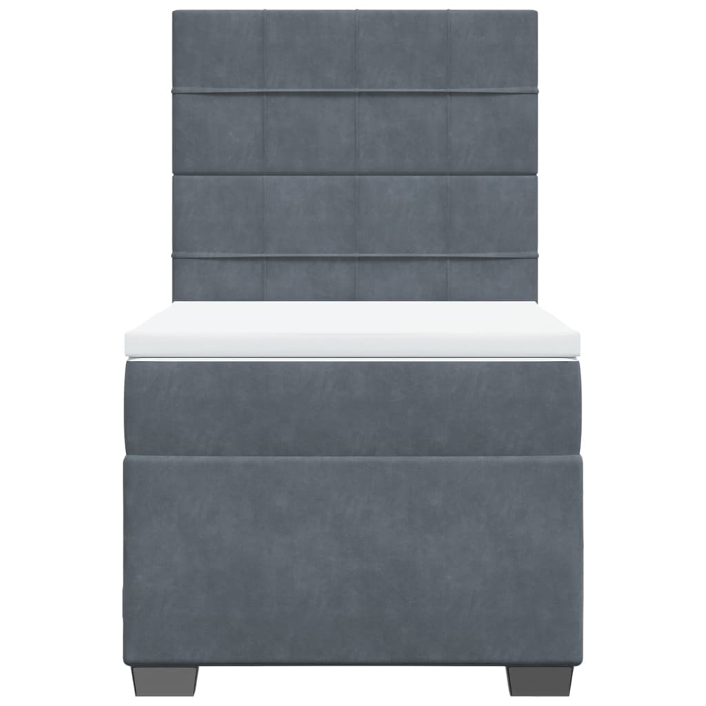 Boxspring met matras fluweel donkergrijs 90x190 cm