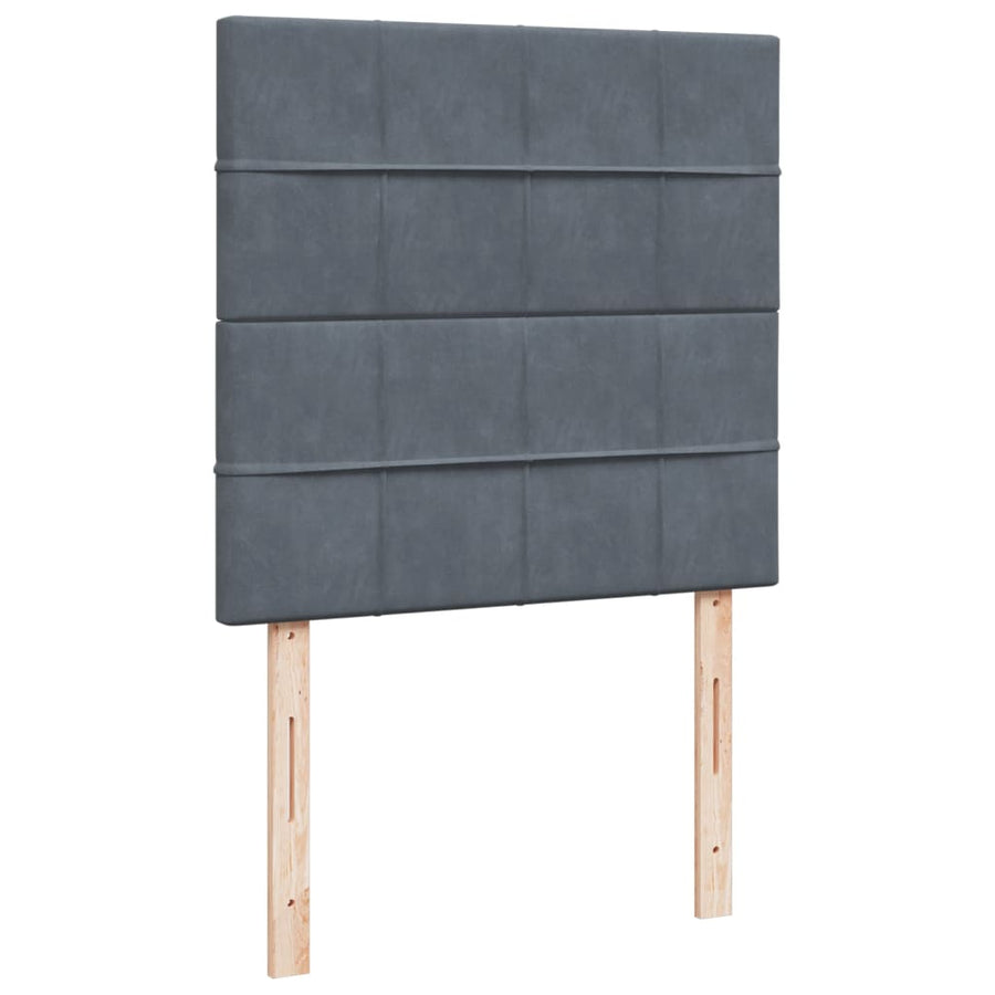 Boxspring met matras fluweel donkergrijs 90x190 cm