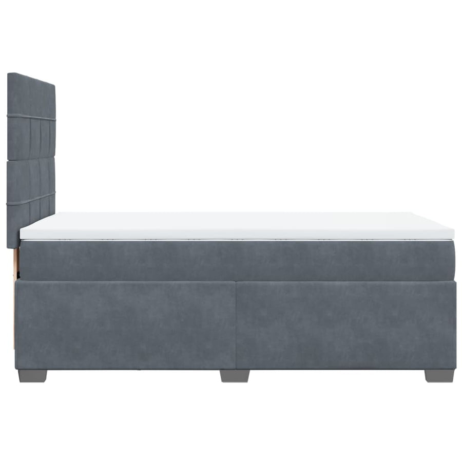 Boxspring met matras fluweel donkergrijs 90x190 cm