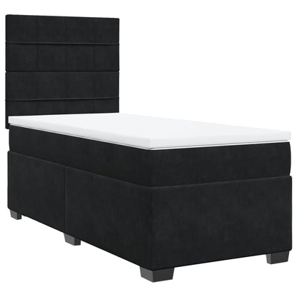 Boxspring met matras fluweel zwart 90x190 cm