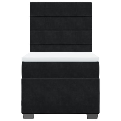 Boxspring met matras fluweel zwart 90x190 cm