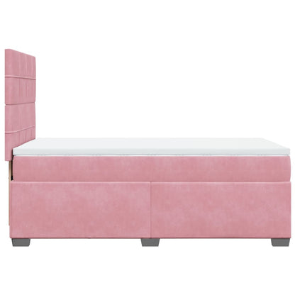 Boxspring met matras fluweel roze 90x190 cm