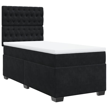 Boxspring met matras fluweel zwart 90x190 cm
