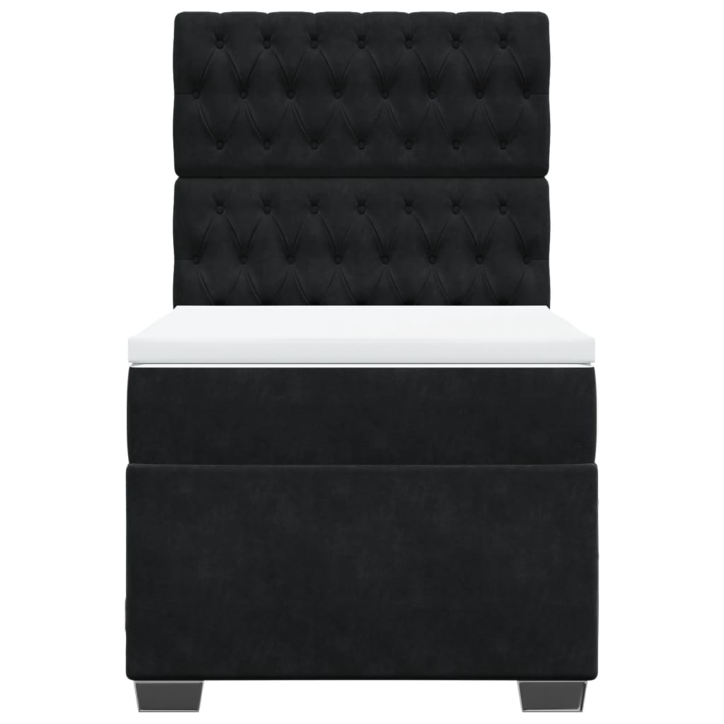 Boxspring met matras fluweel zwart 90x190 cm