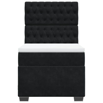 Boxspring met matras fluweel zwart 90x190 cm