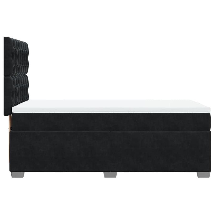 Boxspring met matras fluweel zwart 90x190 cm