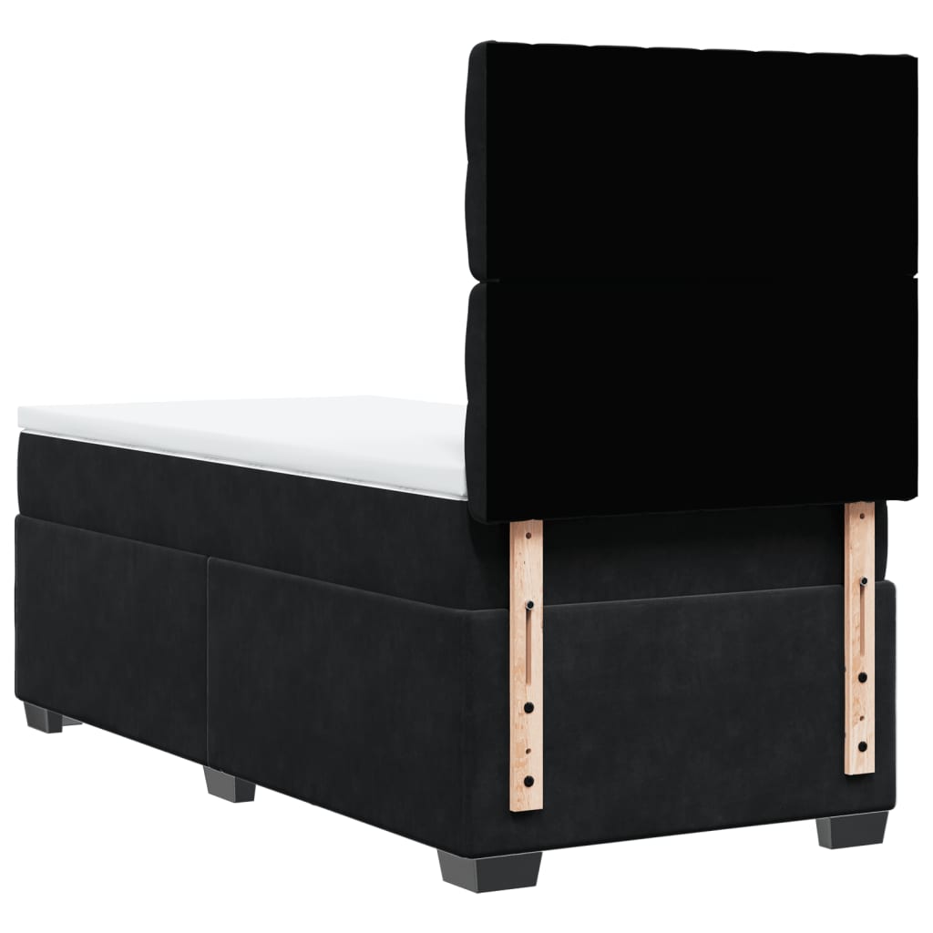Boxspring met matras fluweel zwart 90x190 cm