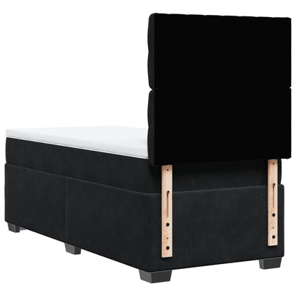 Boxspring met matras fluweel zwart 90x190 cm
