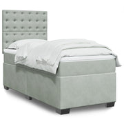 Boxspring 90x190 cm lichtgrijs met pocketveringmatras