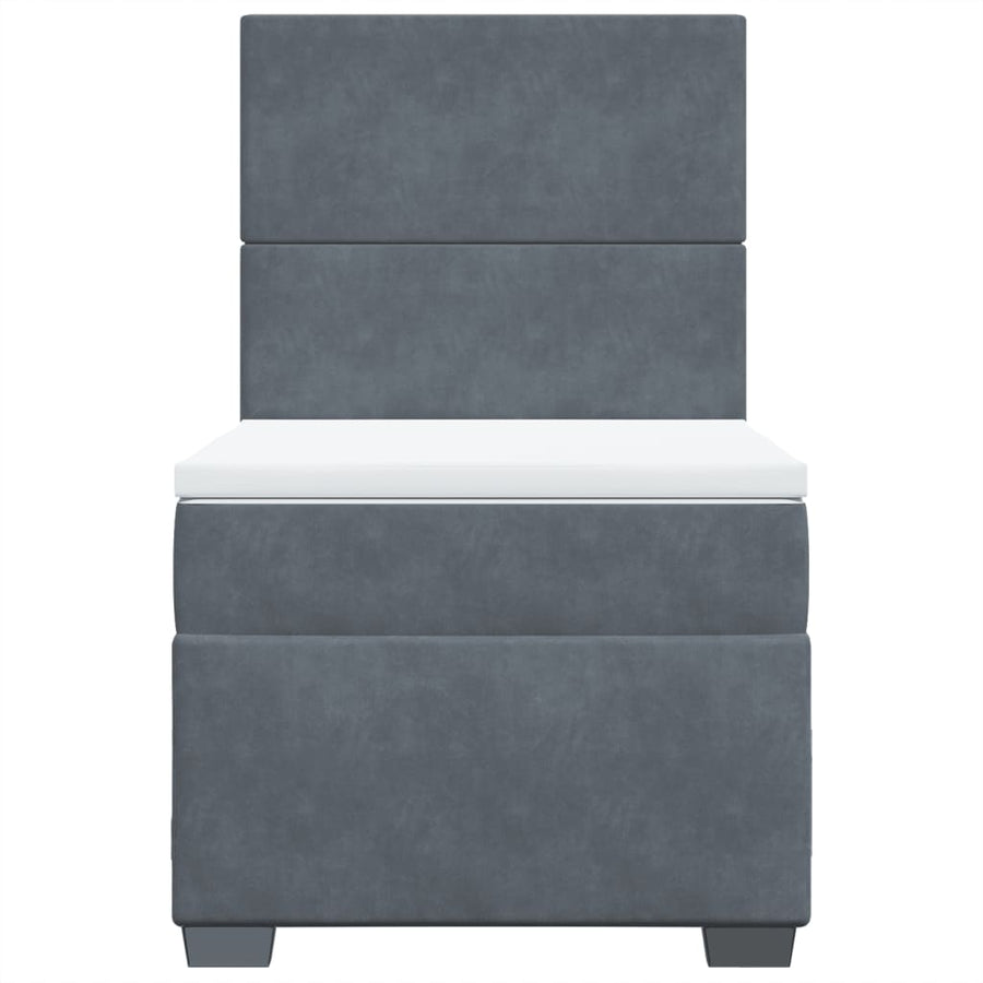 Boxspring met matras fluweel donkergrijs 90x200 cm