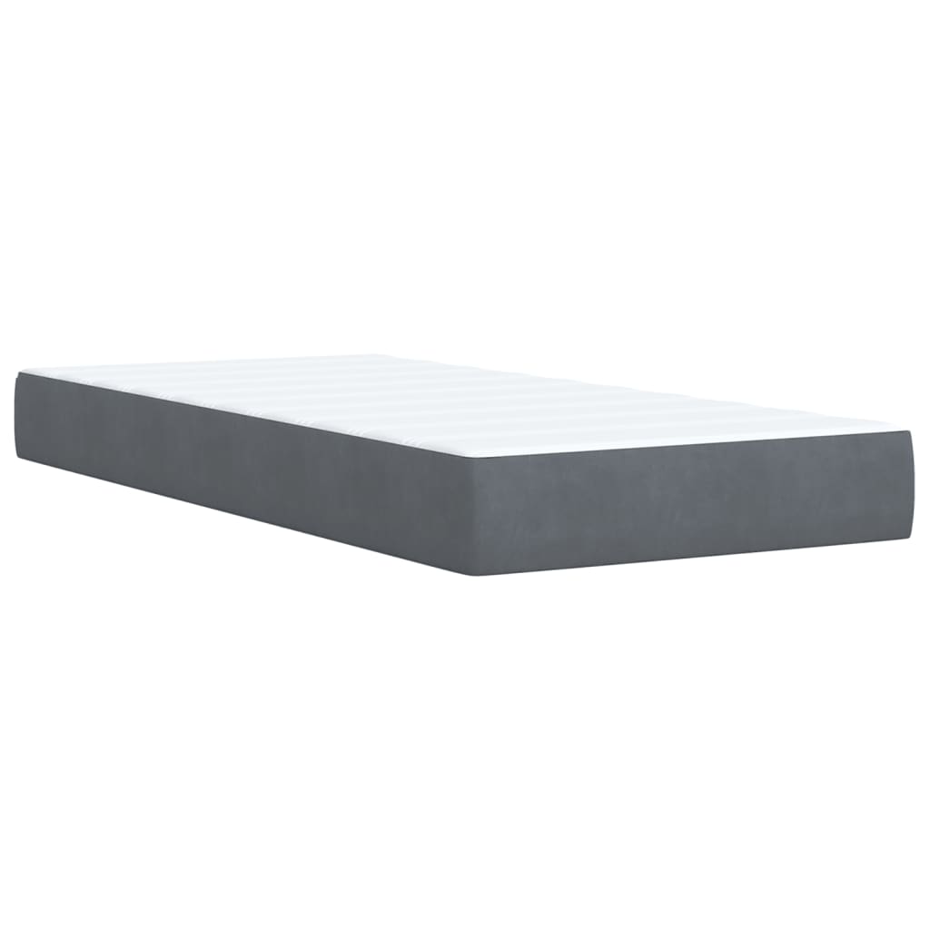 Boxspring met matras fluweel donkergrijs 90x200 cm