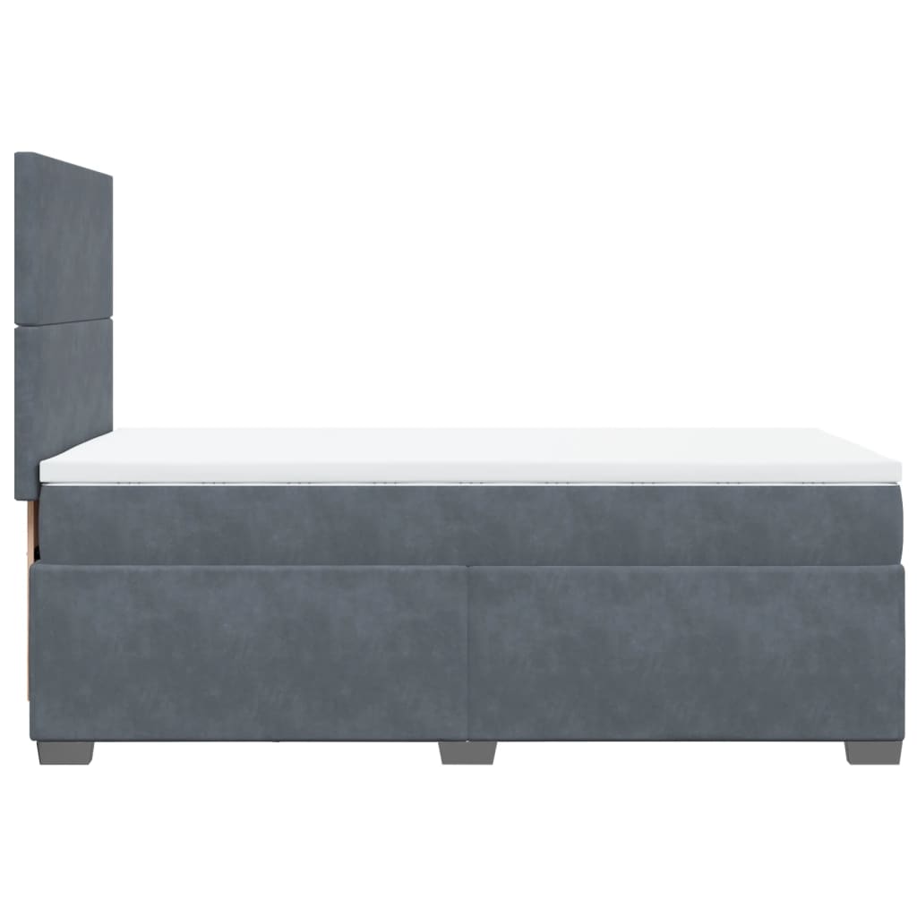 Boxspring met matras fluweel donkergrijs 90x200 cm