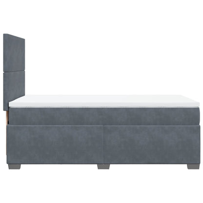 Boxspring met matras fluweel donkergrijs 90x200 cm