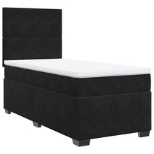 Boxspring met matras fluweel zwart 90x200 cm
