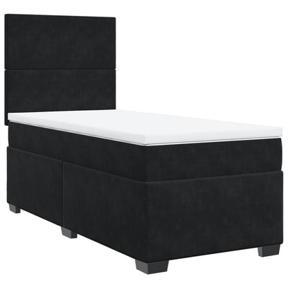 Boxspring met matras fluweel zwart 90x200 cm