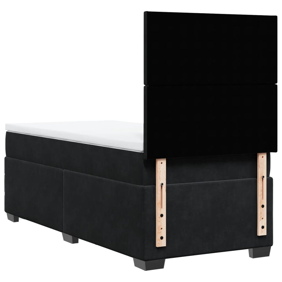 Boxspring met matras fluweel zwart 90x200 cm
