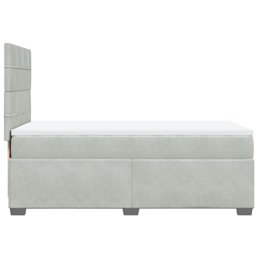 Boxspring met matras fluweel lichtgrijs 90x200 cm