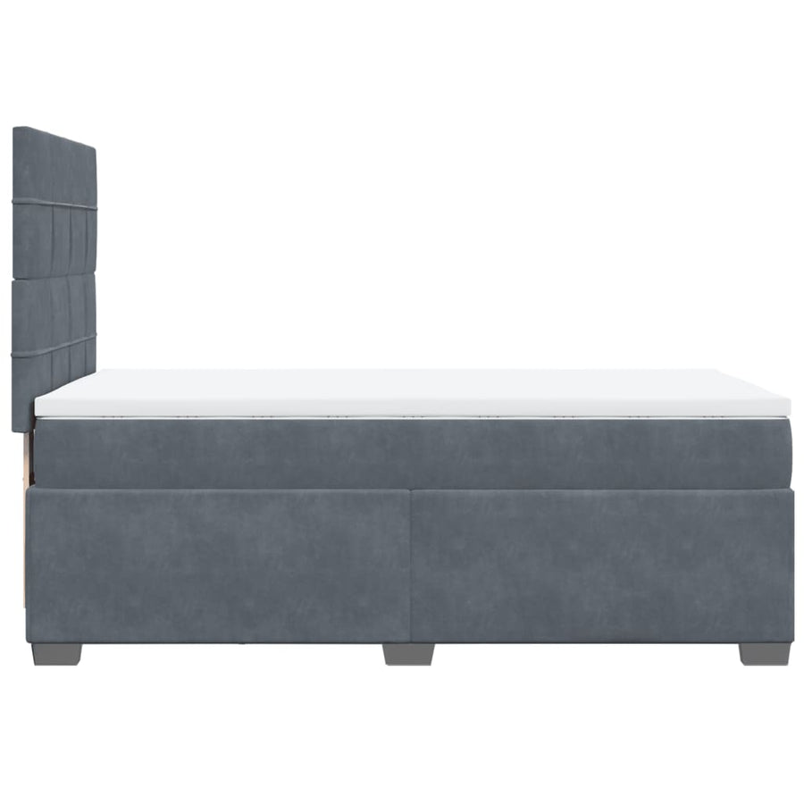 Boxspring met matras fluweel donkergrijs 90x200 cm