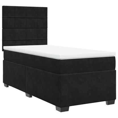Boxspring met matras fluweel zwart 90x200 cm